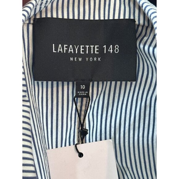 Lafayette 148 NWT Blazer Striped Blazer Detachable Rope Belt‎ Womens Size 10 - Picture 13 of 14